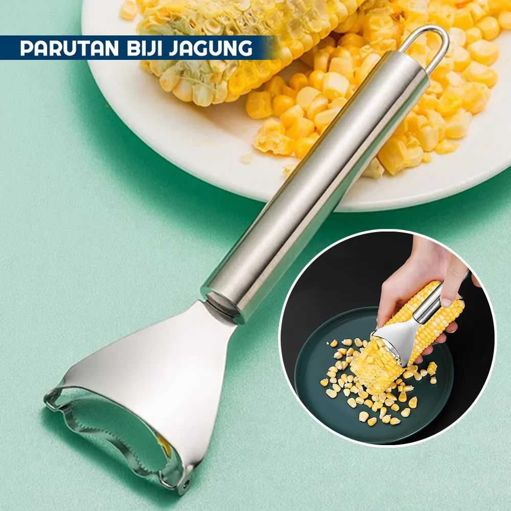 Peraut Jagung Stainless Steel Praktis Serbaguna / Alat Pengupas Jagung Corn Stripper / Penyerut Peeler Jagung / Pisau Penyerut Biji Jagung / Parutan Biji Jagung Stockami C1030