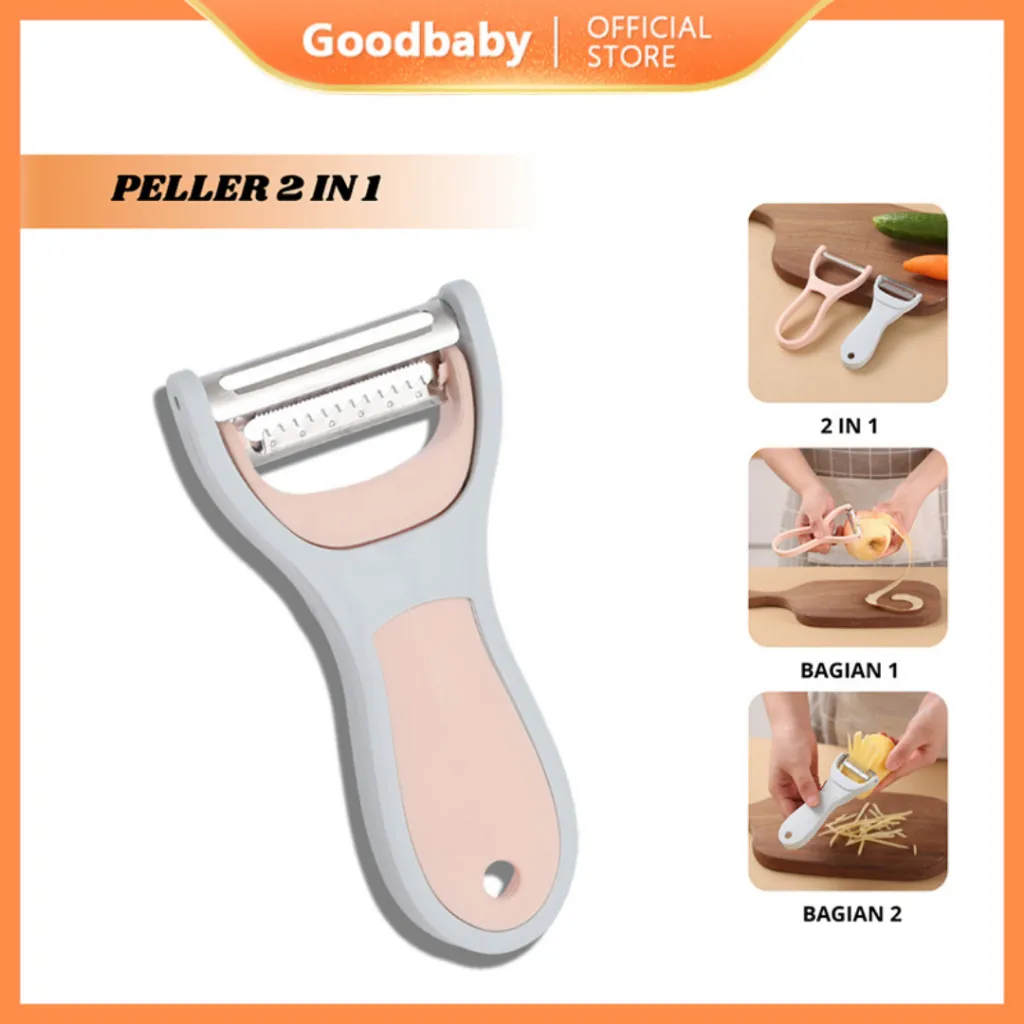 Goodbaby | Peeler 2 in 1 Alat Pengupas Kulit Buah Kentang Serbaguna - Alat Pengupas Buah dan Sayur