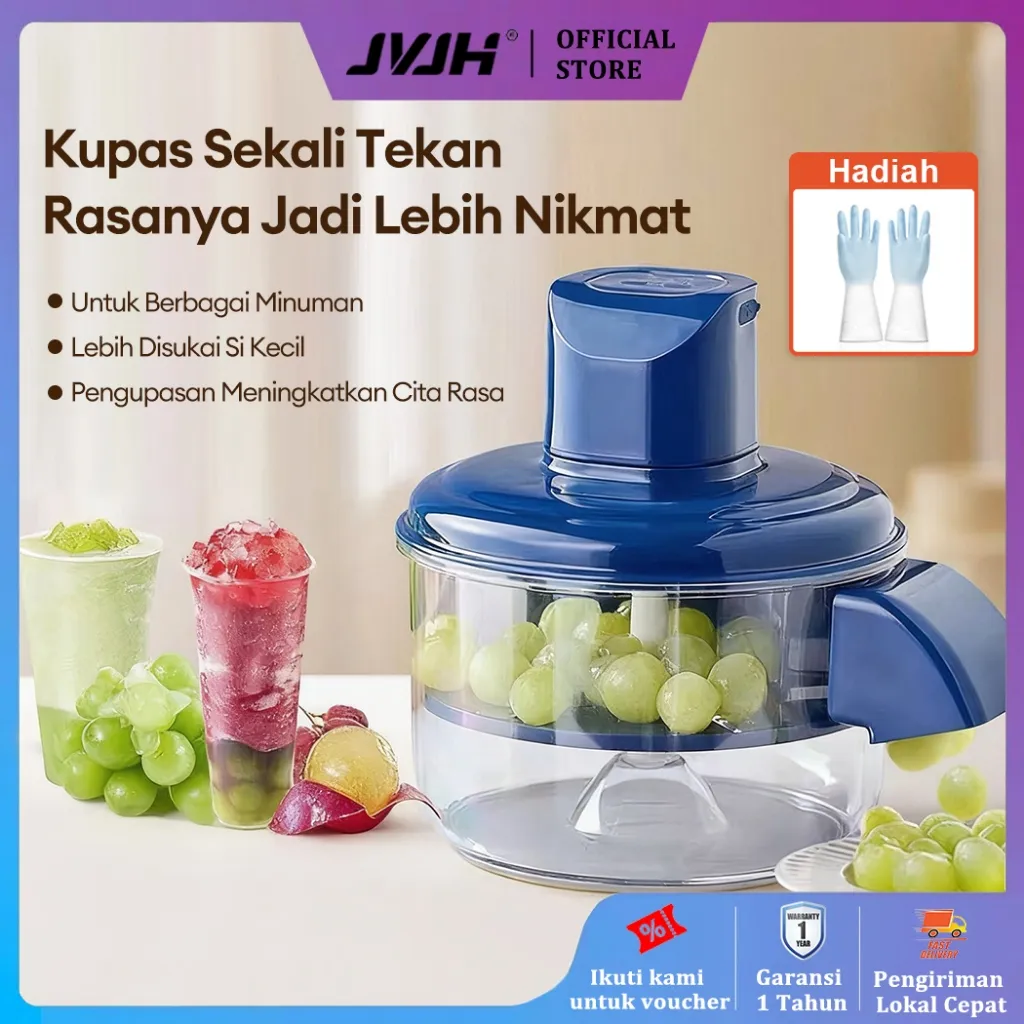 JVJH Mesin Peeler Anggur Listrik Otomatis Garlic Fruit Peeler Hands-Free Alat Kupas Bawang pengupas bawang merah dan putih JB009W