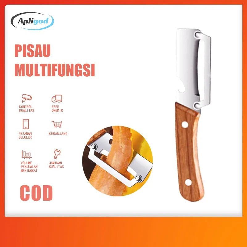 Apligod Padat Kayu Padat Pegangan Buah Sayuran Peeler Wax Labu Dapur Kentang Multifungsi