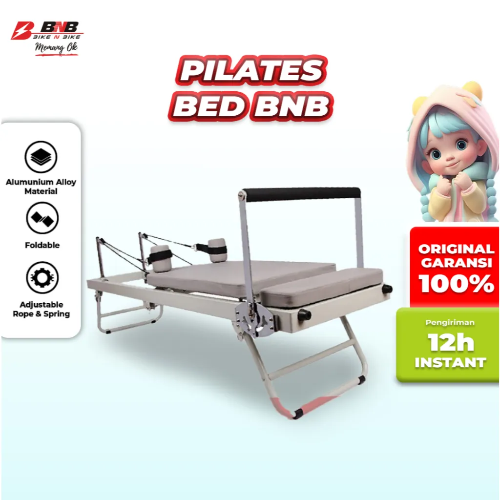 BNB (Bike N Bike) Pilates Bed (Ranjang Pilates) Pilates Foldable Reformer Max Berat 250kg bisa di lipat