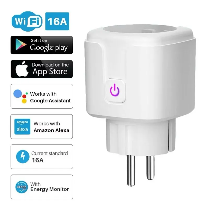 GGCLINK Smart plug wifi colokan listrik pintar dengan energy meter smart home support google home dan alexa