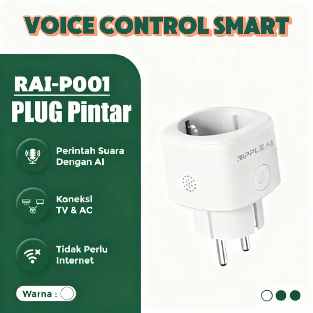 RAI P001 Voice Control Smart Socket dengan/Soket Pintar Kontrol Suara RAI P001/Smart Plug RAI P001/Smart Life Platform Device Sharing