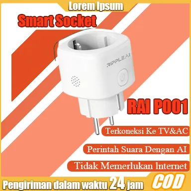 16A Smart Socket Smart Plug Voice Control Wireless with Colokan Energy Monitoring Statistic Smart Home Saklar