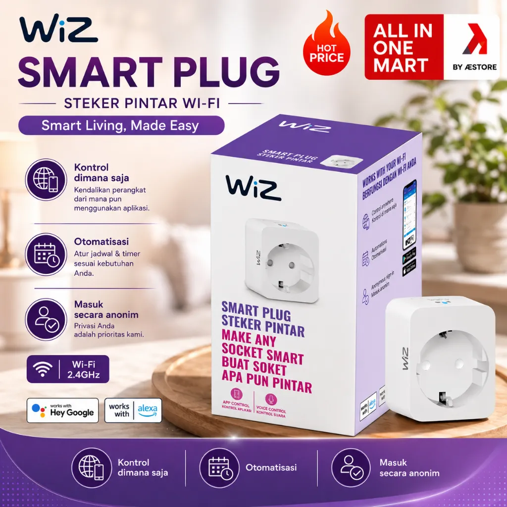 WiZ Smart Plug WiFi Wireless Colokan Listrik Pintar Stop Kontak Socket