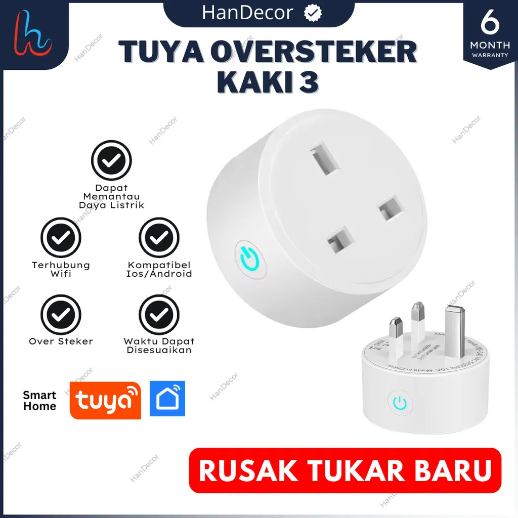 Tuya Smart Plug | Oversteker Kaki 3 | Tuya Smart Home Kaki 3 | Tuya Smart Plug 3 | Stop Kontak Pintar | Stop Kontak Tuya | Smart Plug Wifi