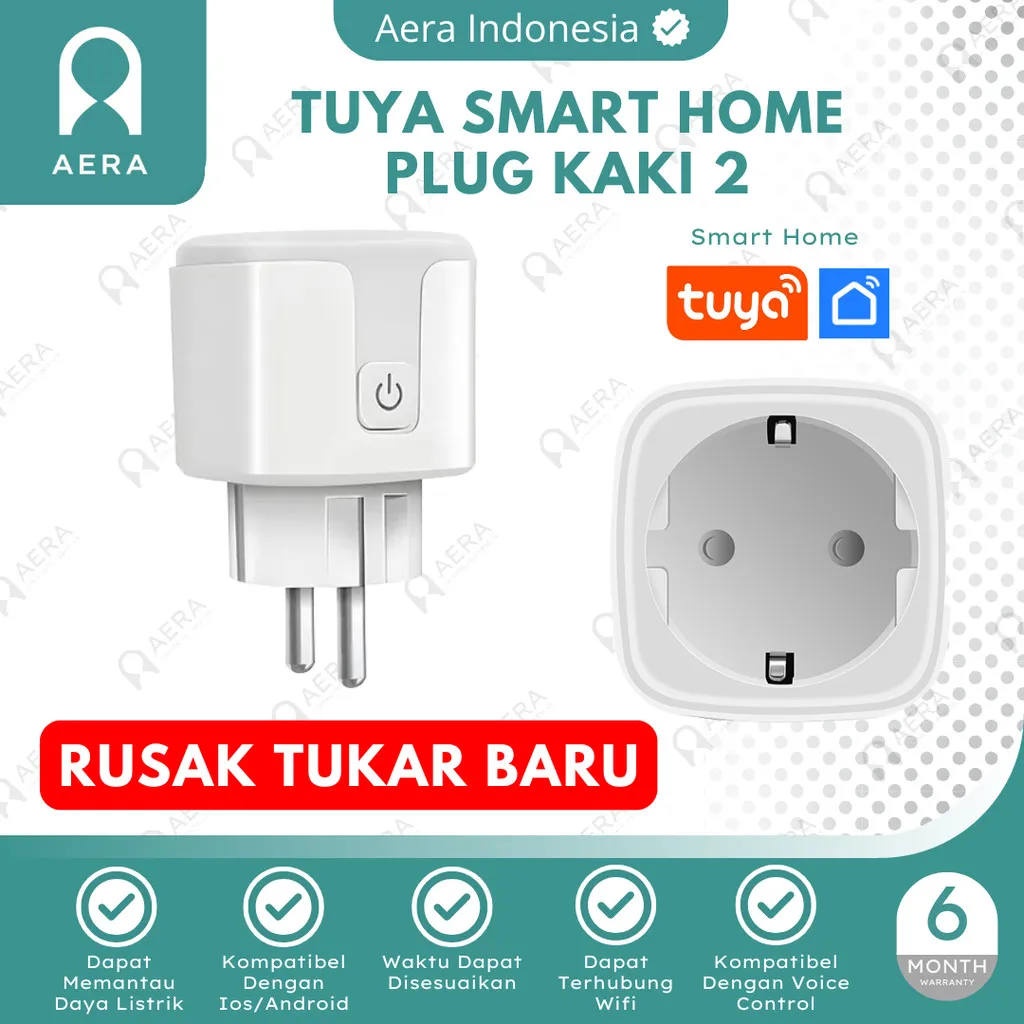 Tuya WiFi Smart Plug Stop Kontak WiFi 16A | Smart Home Plug Steker Wifi | Stop Kontak Pintar | Stop Kontak Tuya | Smart Plug Tuya