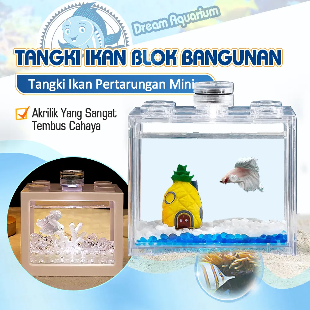 Akuarium Ikan Cupang Akrilik Aquarium Mini Acrylic