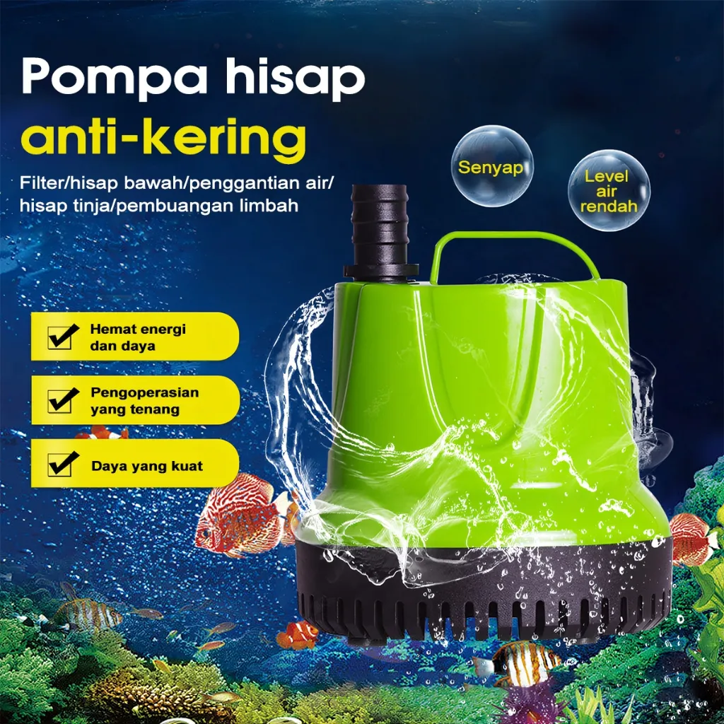 4200L/H Daya Hisap Tingg 25W/50W/80W/100W Pompa Air Celup Aquarium Kolam Ikan Submersible Water Pump