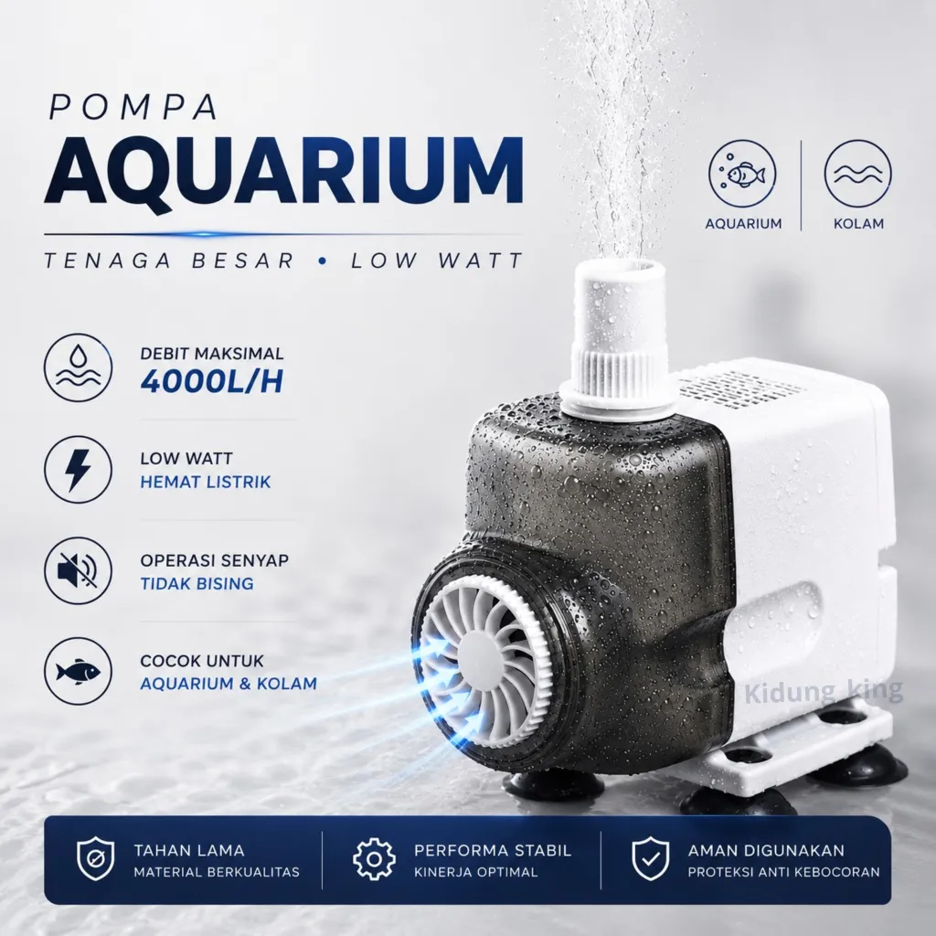 Pompa Celup Aquarium Besar Low Watt Semburan 3 Meter || Mesin Sirkulasi Oksigen Multifungsi