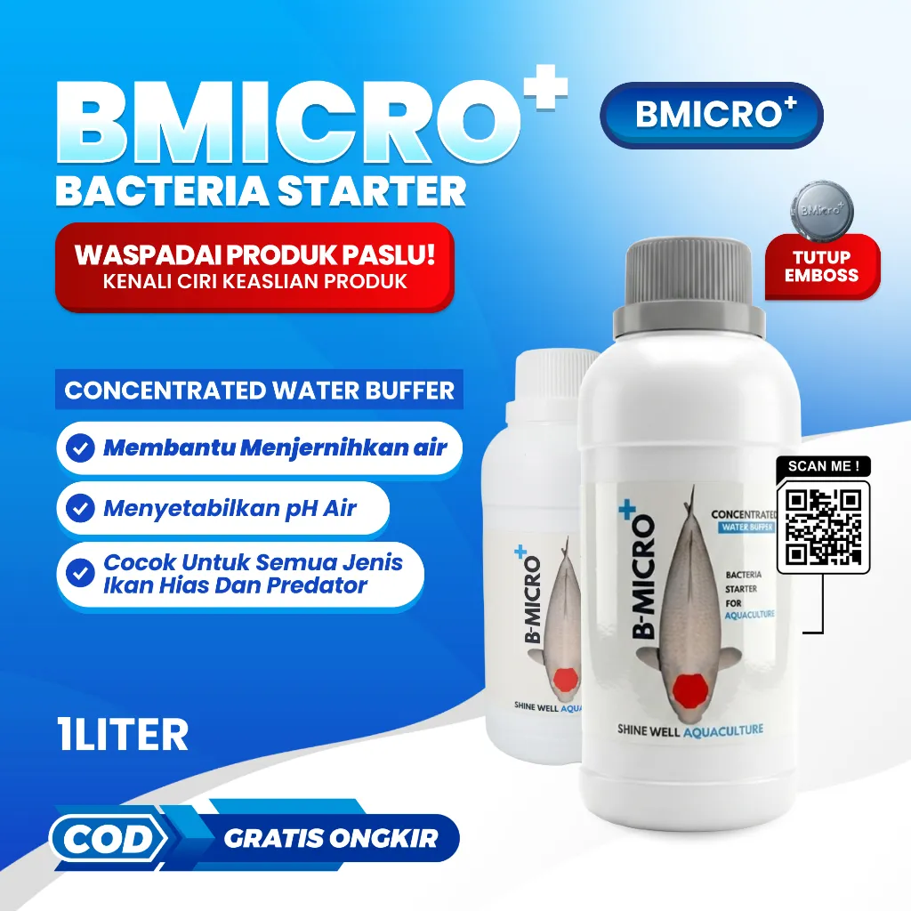 BMICRO+ BMO+ BMIKRO+ ORIGINAL 250 MLPROBIOTIK KOI BACTERI STARTER KOLAM KOI IKAN HIAS ARWANA CHANNA