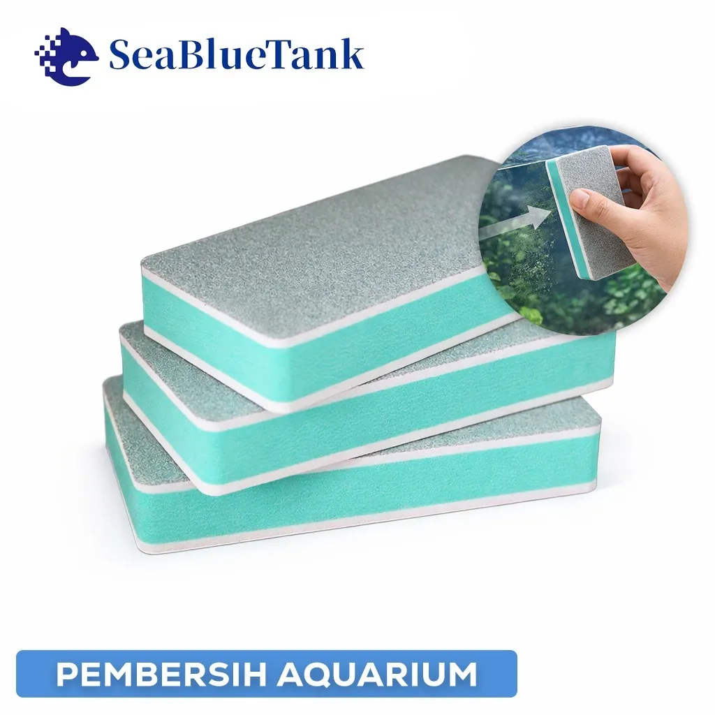 SeaBlueTank - Spons Akuarium Multifungsi - Anti Gores PJ72 / Bersihkan Kerak Kapur dalam Sekejap