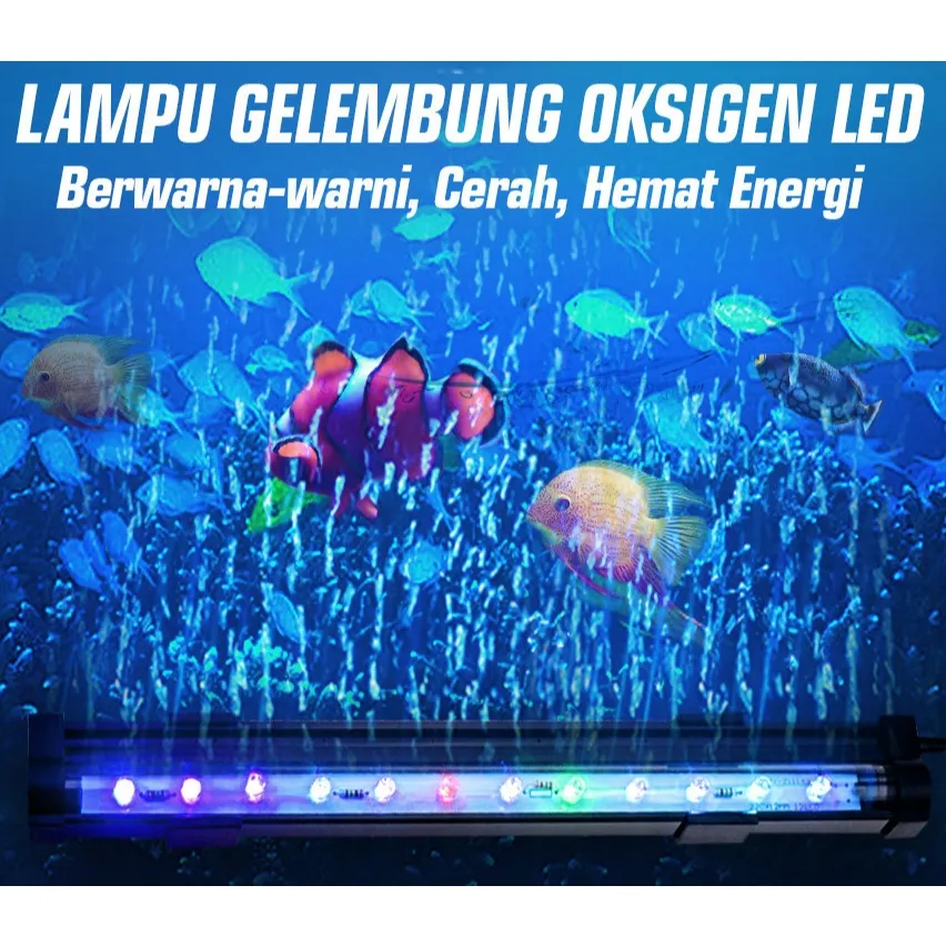 Lampu Celup Aquarium lampu gelembung batu aerator lampu akuarium