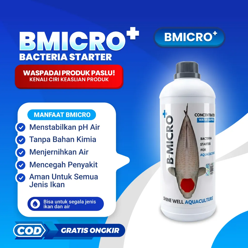 BMICRO+ BMIKRO+ Bakteri Starter Untuk Koi, Penjernih Air dan Pengurai Amonia Pada Kolam Ikan Koi dan Ikan Air Tawar