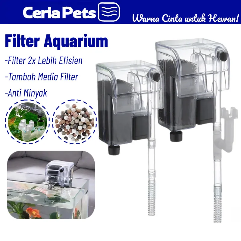Filter Aquarium Full Set Anti Minyak Akuarium - Upgrade Media Filter, Hemat Listrik Cocok Ikan Hias