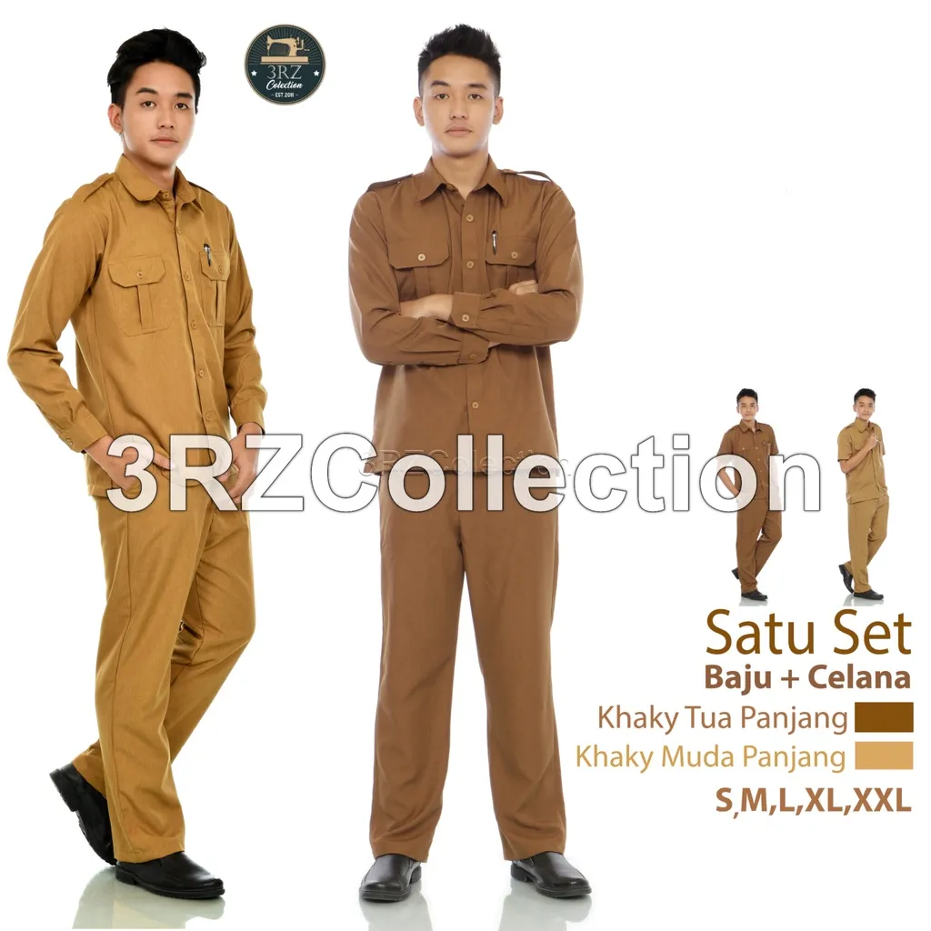 Seragam PNS Pria Lengan Panjang Baju Dinas Pemda Baju PNS Khaki Tua Baju Pemda Pria Seragam Guru Seragam Pegawai Desa Lengan Pendek Panjang Murah