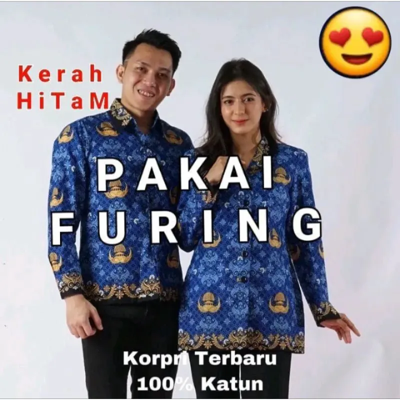 BATIK KORPRI 2026 KERAH HITAM LAPIS FURING KORPRI PRIA KORPRI WANITA KORPRI TERMUARAH BATIK ASN