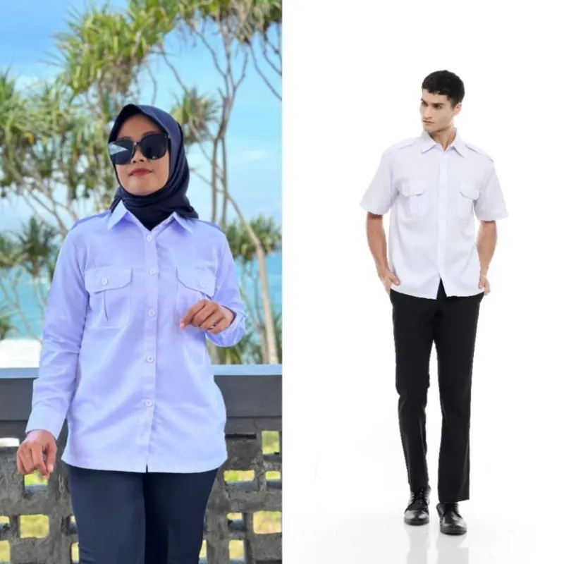 Baju Dinas Putih Pns Wanita Baju Pdh Wanita Putih Seragam Putih Pns Wanita Baju Putih Atasan Pns Cewek Lengan Panjang Lengan Pendek