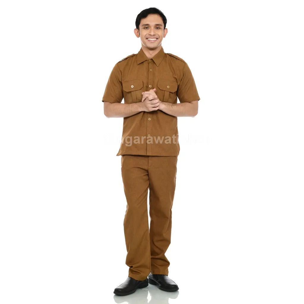Setelan Seragam PNS Pria PDH Pemda Khaki Tua Muda – Baju Celana Dinas ASN Pegawai Negeri Guru