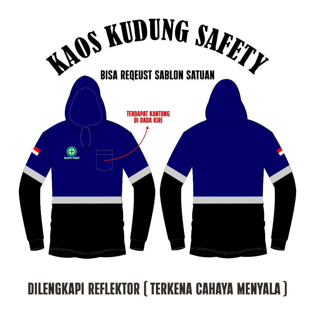 BISA COD Kaos safety Kerja Lapangan Proyek Tambang DLL di Lengkapi Reflektor / Scoutligh Bisa Costum Nama Perusahaan