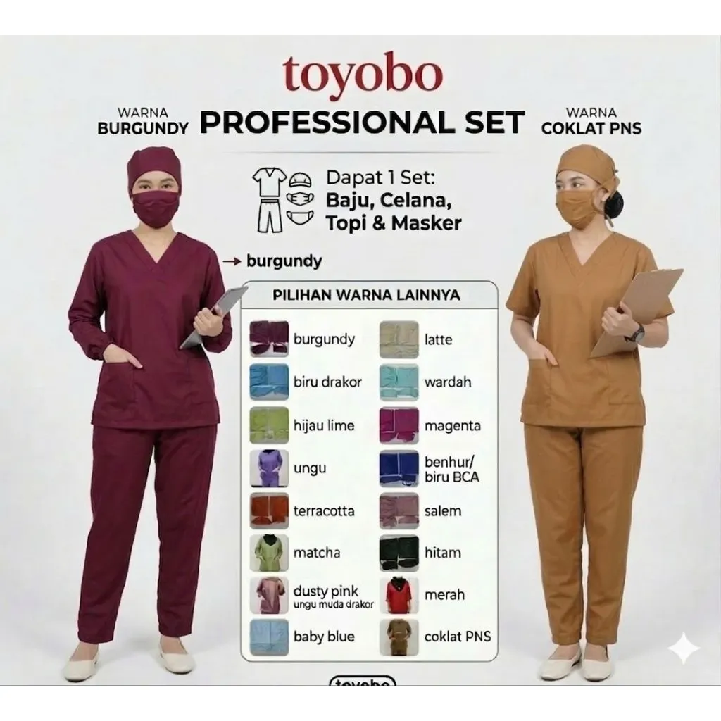 TOYOBO lengan panjang baju jaga oka ok perawat dokter bidan nakes
