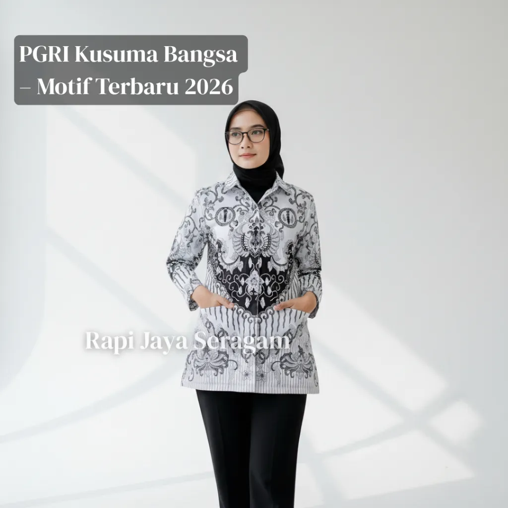 Seragam Batik PGRI Motif Kusuma Bangsa Terbaru Pria Wanita Full Furing