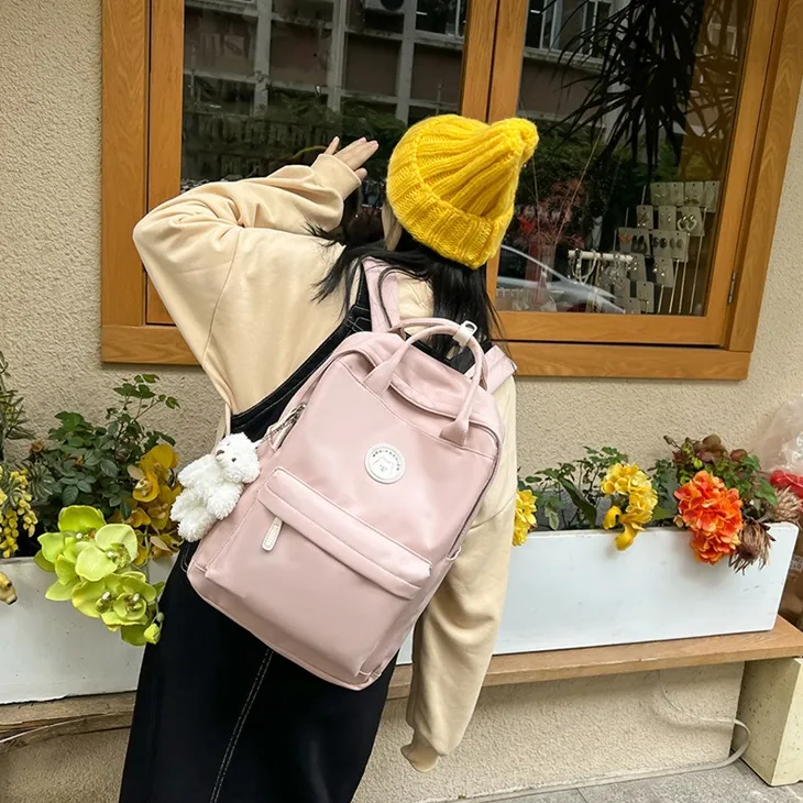 COD Tas Ransel Wanita Tahan Air Backpack Wanita Tas Sekolah Tas Anak Backpack Tas Laptop Nylon Korean Style Fashion