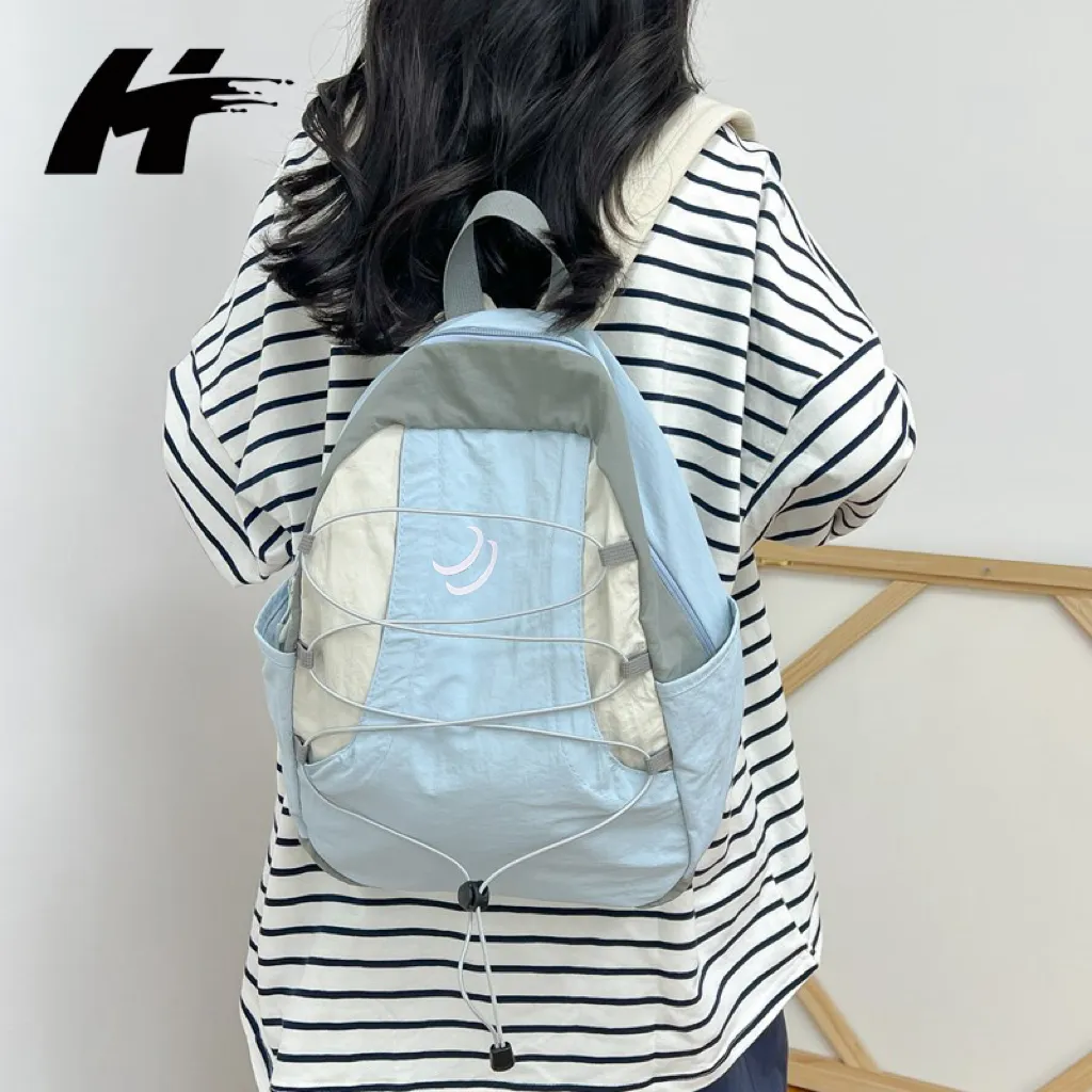 HT Ransel Sekolah Perjalanan Backpack Tas olahraga traveling bag Tas bahu pria dan wanita