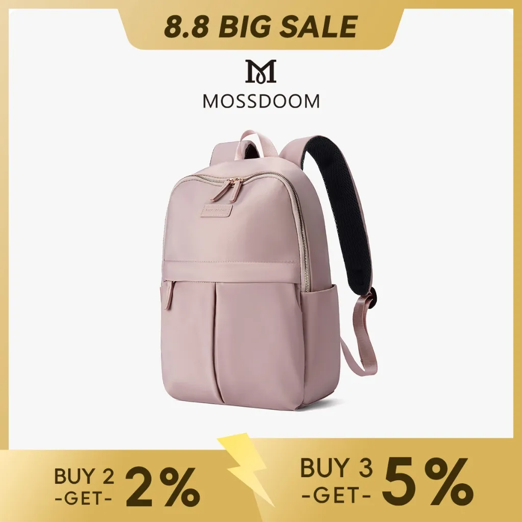 MOSSDOOM Tas Ransel Wanita Breton Backpack Tahan Air Wanita Tas Laptop