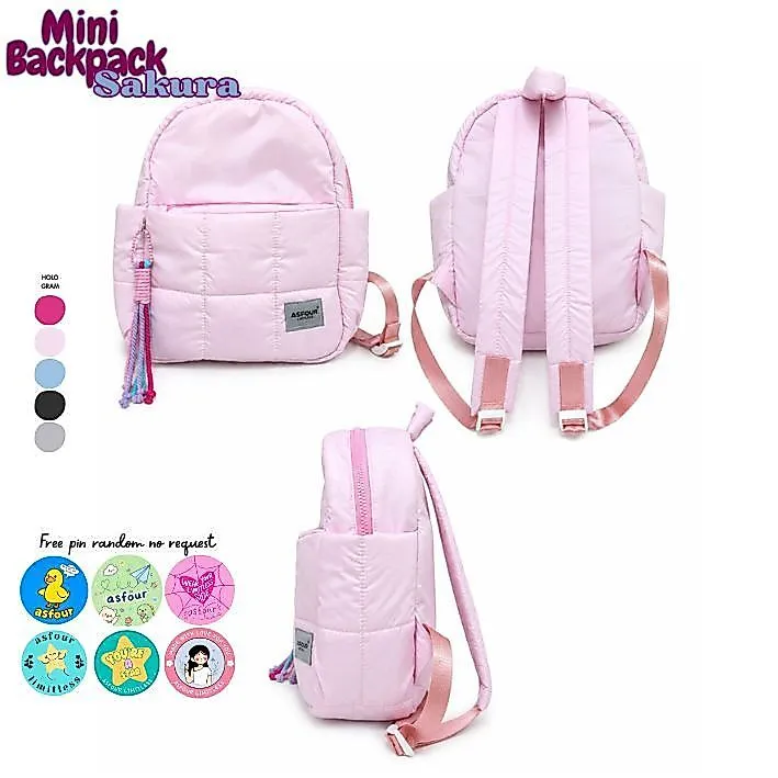 SAKURA || Asfour Limitless - Sakura Mini Backpack Gratis Gantungan tas sekolah ransel mini sekolah anti air Bags Wanita Backpack