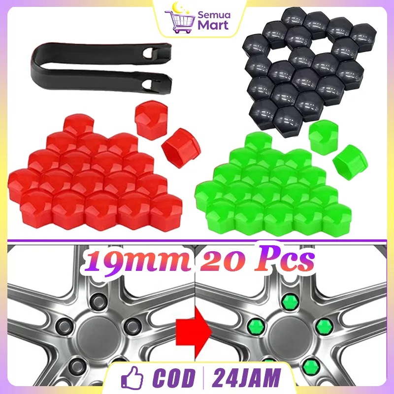 20 Pcs Kondom Baut Roda Mobil 19/21mm Nilon Tutup Baut Velg Proteksi Eksterior