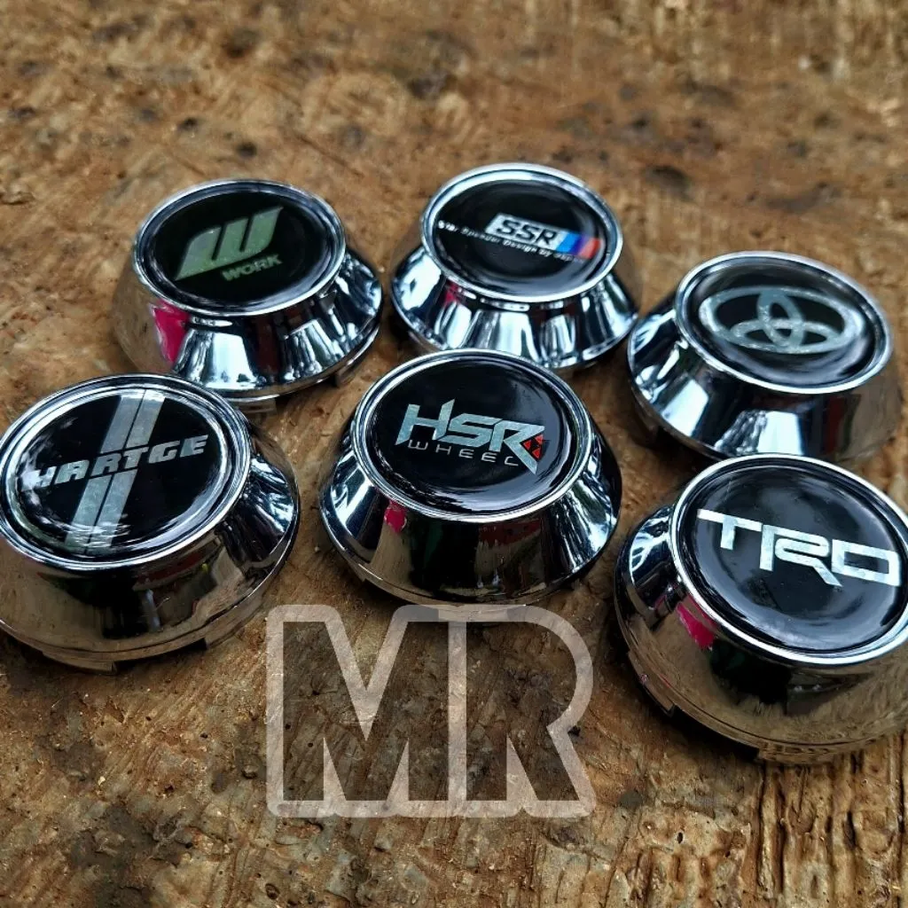 SATU BUAH TUTUP DOP VELG MOBIL CHROME TOPI 6.4 CM KAKI 6 CM VAREASI KERUCUT COVER AS RODA MOBIL