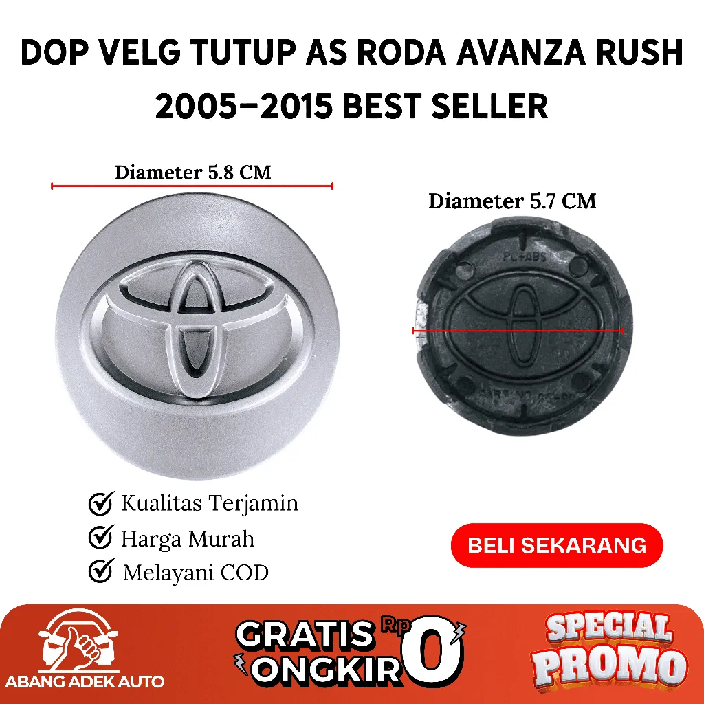 Dop Roda Tutup Velg Avanza Veloz Rush 2005-2015 Original