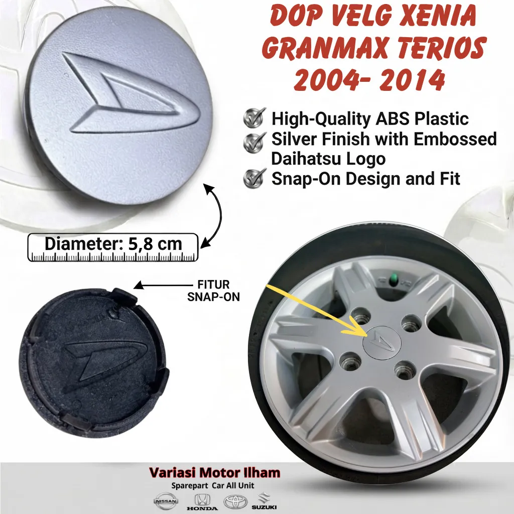 DOP RODA VELG XENIA GRANMAX TERIOS 2004- 2014 DIAMETER +-5.8CM