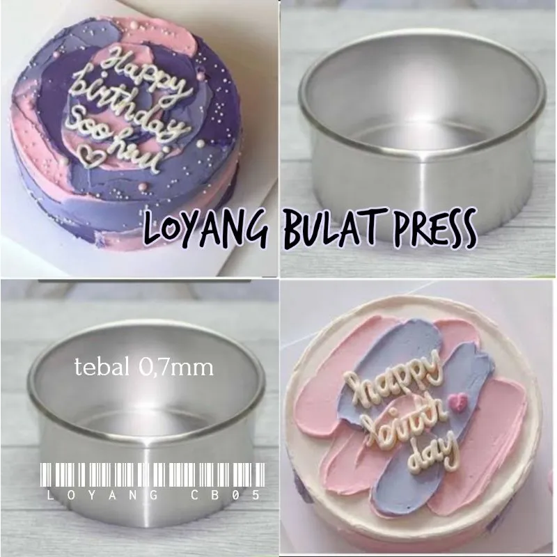 loyang bulat press 8 9 10 12 14 16 18 20 22 cm tinggi 4 7 cm