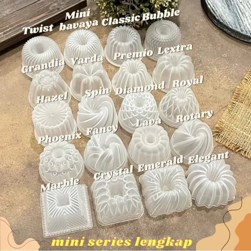 Cetakan Puding Mini 14pcs MIX | Loyang Puding Agar Ager Jelly Pudding Plastik Silikon Mika