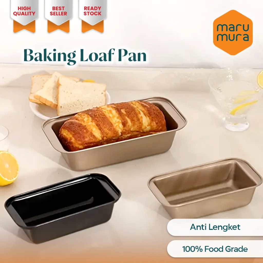 Marumura Loyang Kue Roti | Baking Loaf Pan Black