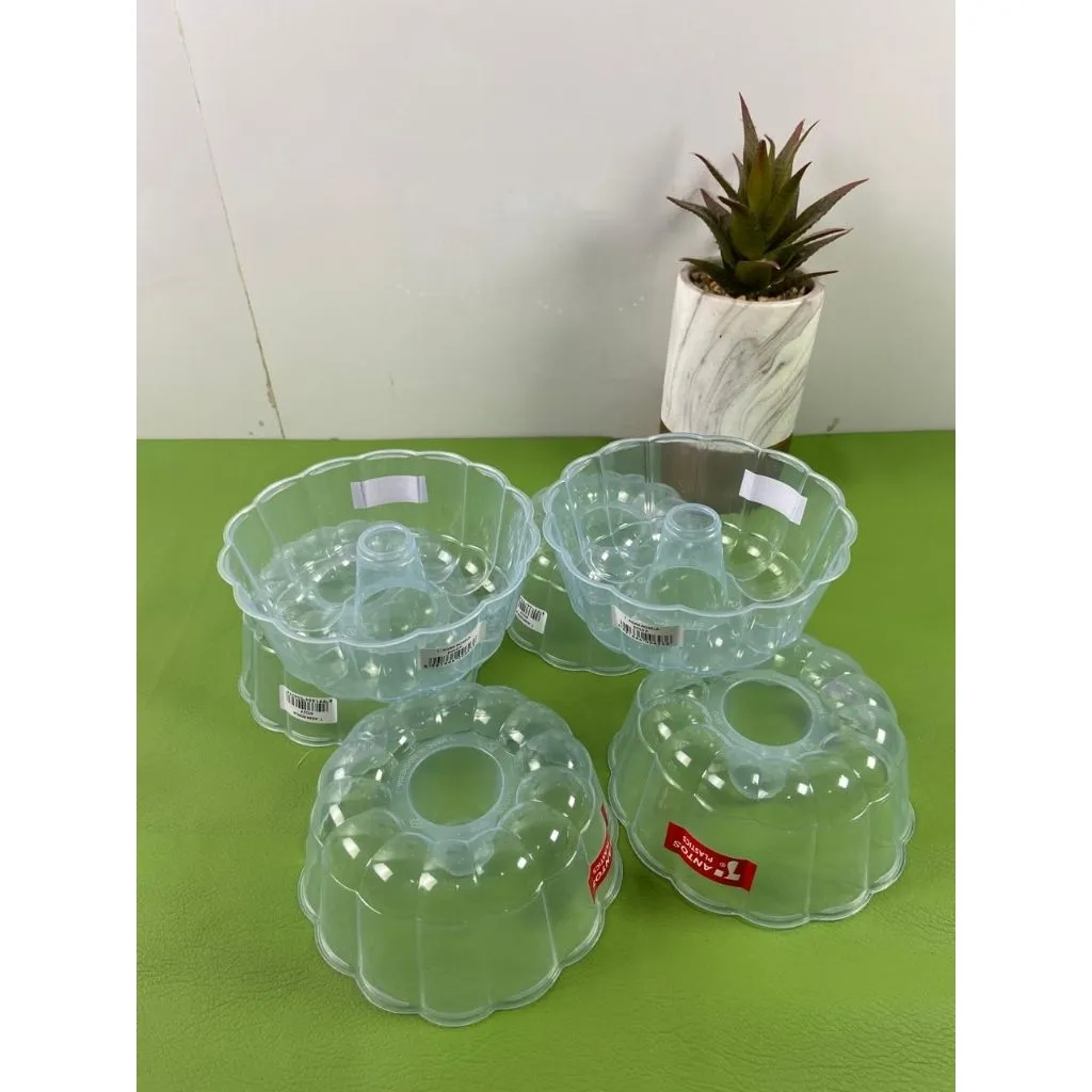 ( 6 PCS ) LOYANG AGAR TANSTOS PLASTICS 6010 / 600CETAKAN PUDING UKURAN S / LOYANG BOLU KETAN VIRAL / LOYANG BOLU KUKUS