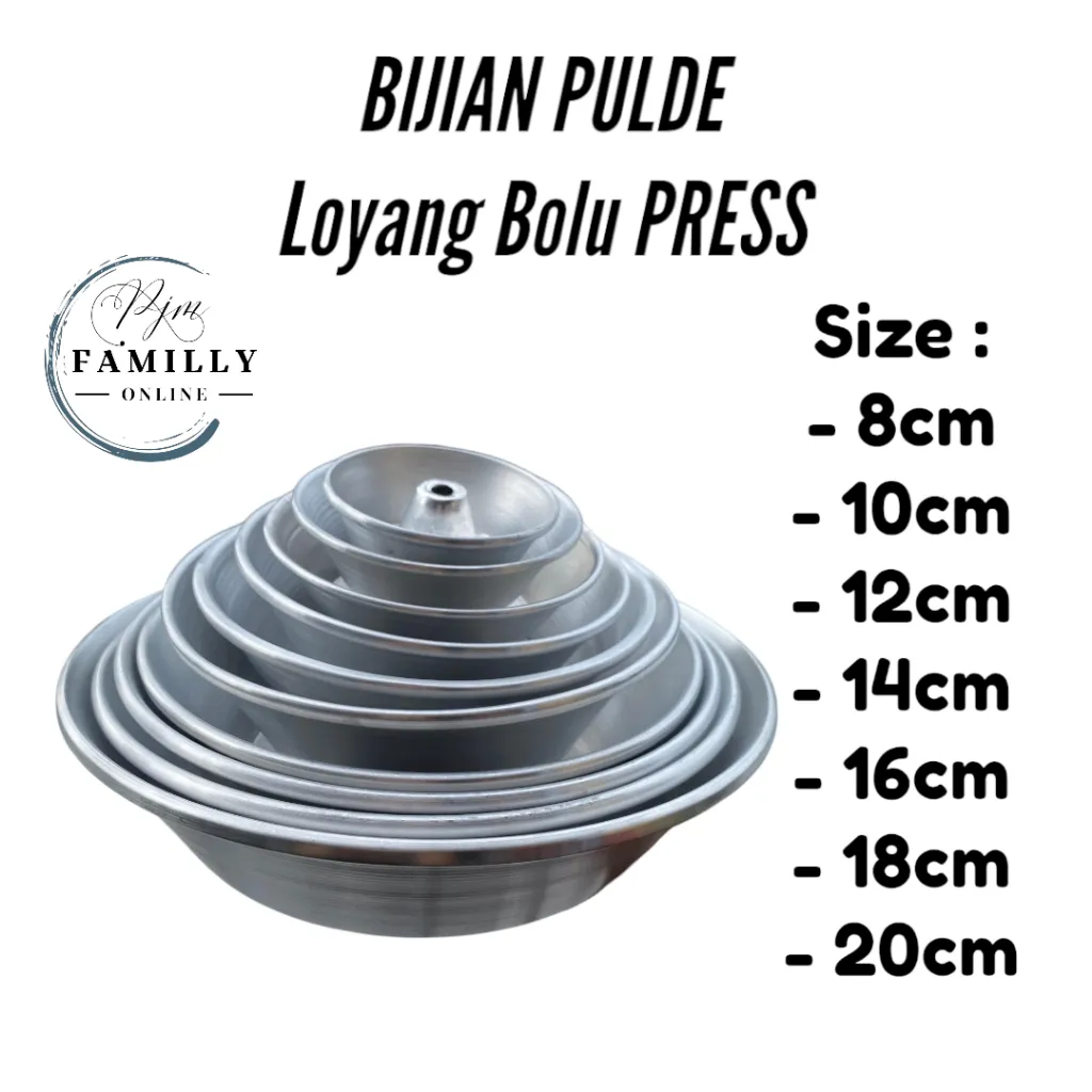 BIJIAN PULDE loyang  bolu press bolu tulban diameter 8cm 10cm 12cm 14cm 16cm 18cm 20cm 22cm 24cm 26cm