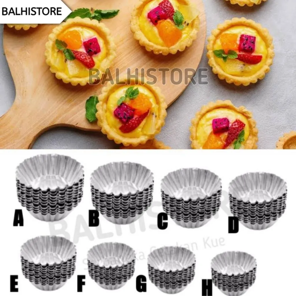 isi 20pcs Cetakan Kue Pie Sus Loyang Pai Cheese Tart Cetakan Pai Aluminium