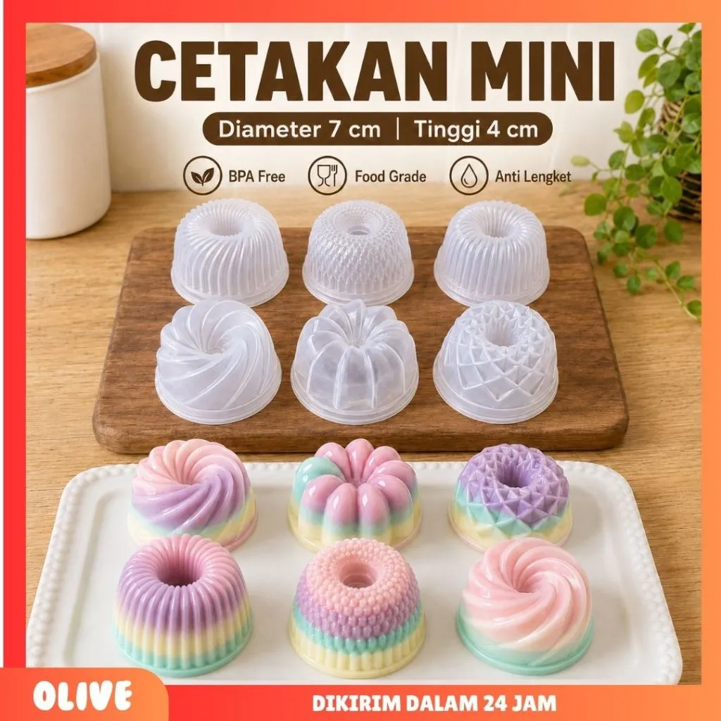 12 pcs Mix 6 motif  cetakan loyang ager ager jelly cetakan coklat cetakan kue cetakan kukus