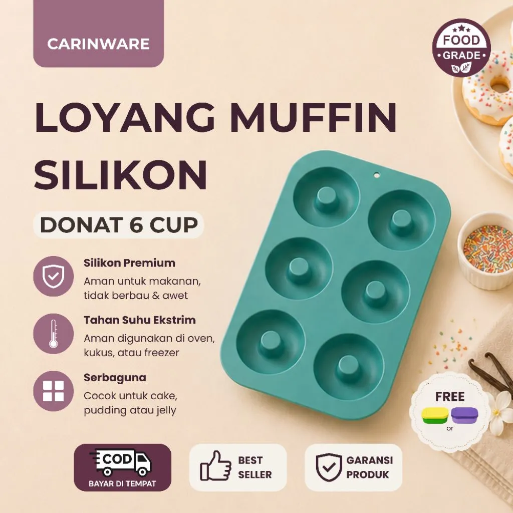 Carinware(PROMO)TERLARIS Silicon Cetakan Loyang Kue Puding Baking Pan Donat