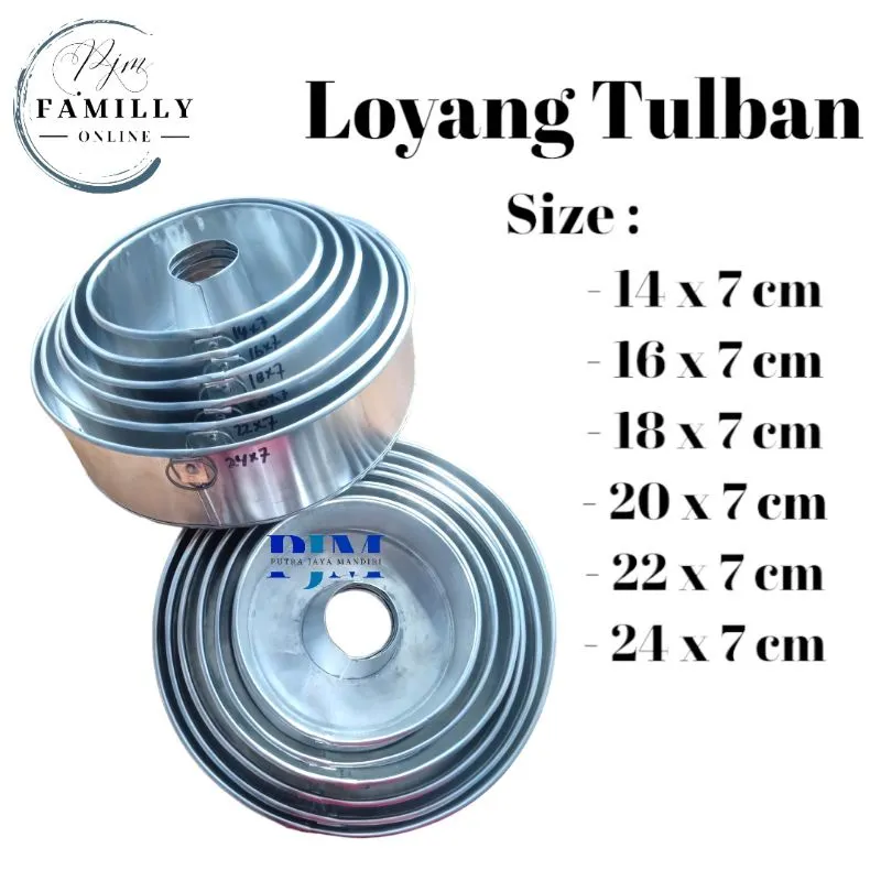 Loyang Kue Bolu Cetakan Kue TULBAN Biasa JADUL Semua Ukuran 14cm 16cm 18cm 20cm 22cm 24cm