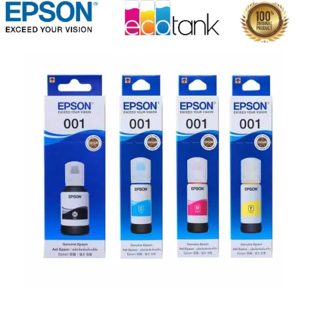 Paket 1 Set Tinta Epson 001 Original untuk L4150 L4160 L6160 L6170 L6190 L6290