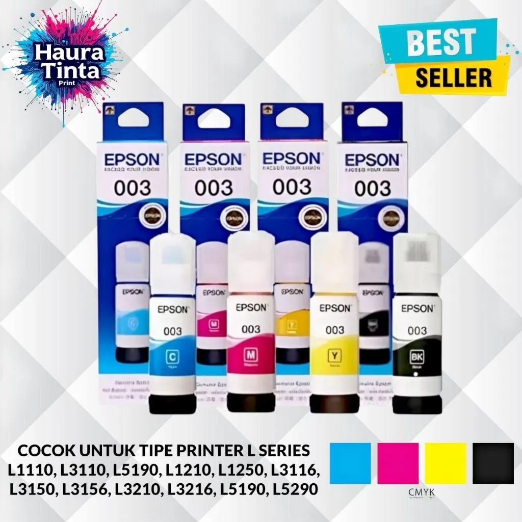 TINTA REFILL PRINTER EPSON 003 ORIGINAL 100%