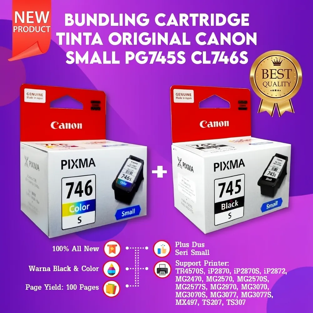 FixPrint Cartridge Original 745s 746s MG2570S TR4570S TS307 Tinta GI790 Gi790 GI-790 G1000 G1010 G2000 G2010