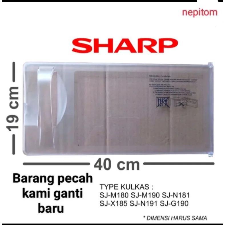 Tutup freezer kulkas Sharp bukaan kesamping  100% original Sharp