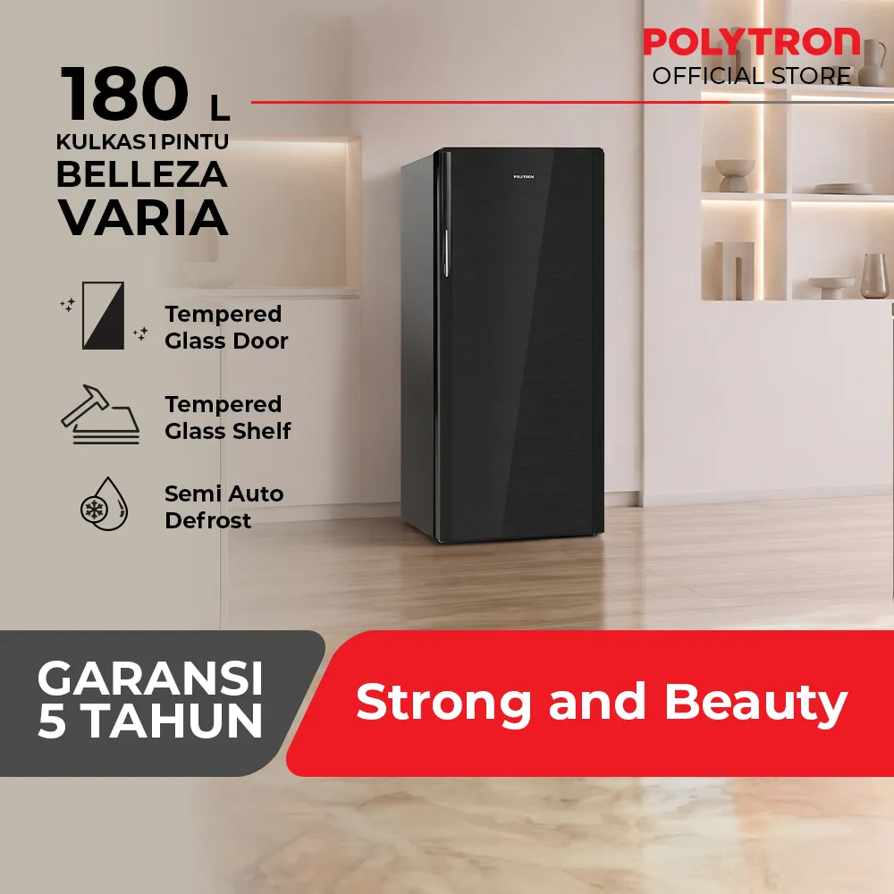 POLYTRON Kulkas 1 Pintu Belleza  180 liter PRA 18DMY
