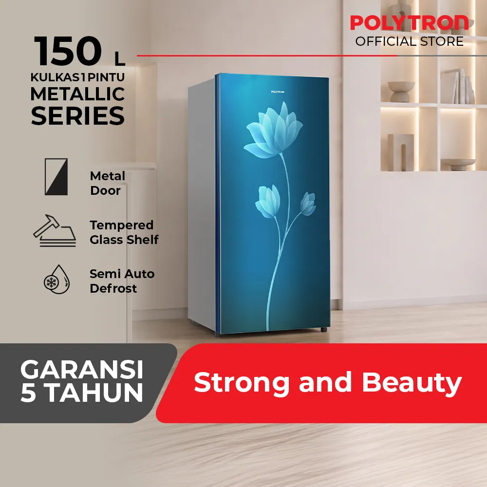 Kulkas POLYTRON Beauty metal door 1 pintu 150 liter PRB 159B
