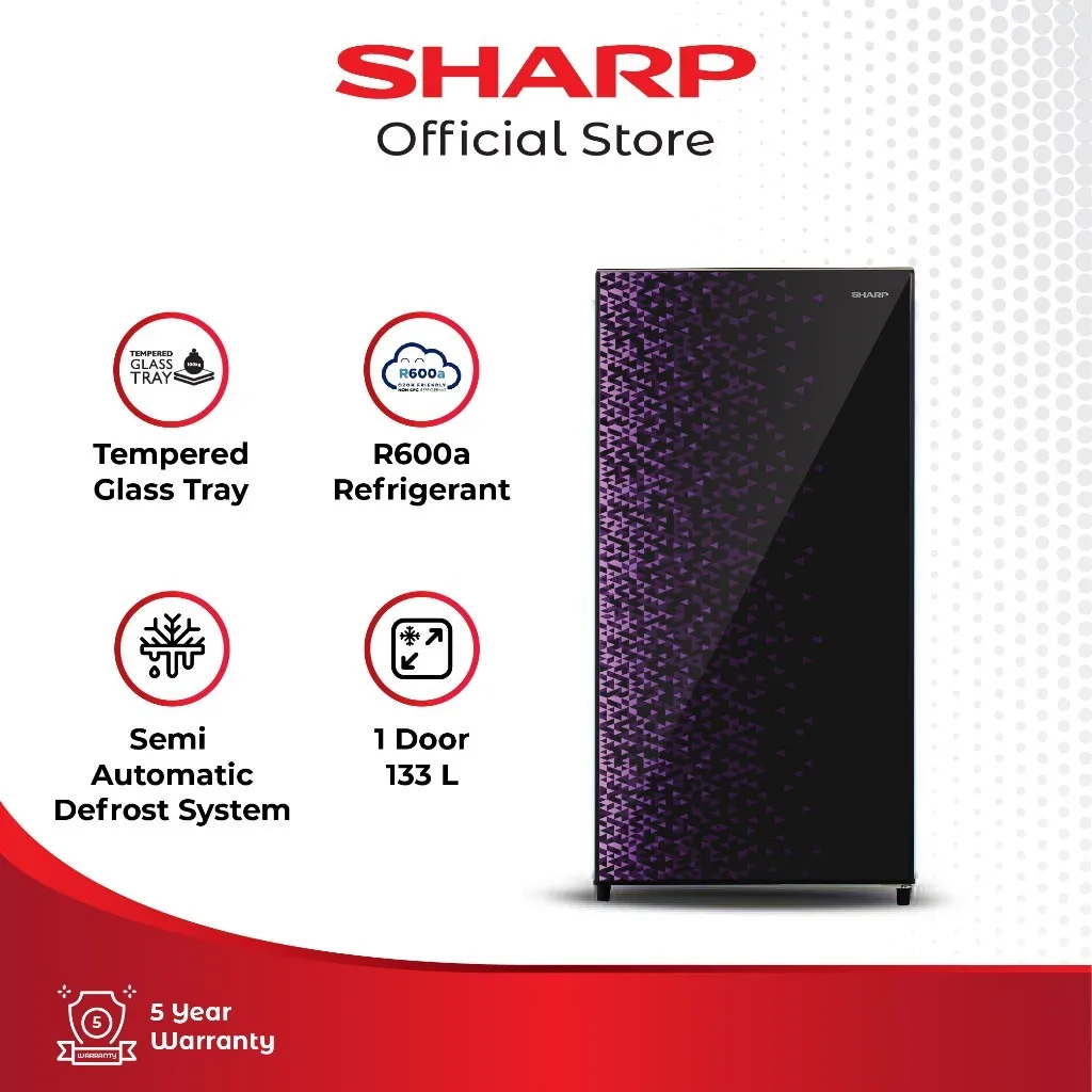 Sharp Kulkas 1 Pintu SJ-X166MG-GB SHINE Magneglas Series Blue 133L